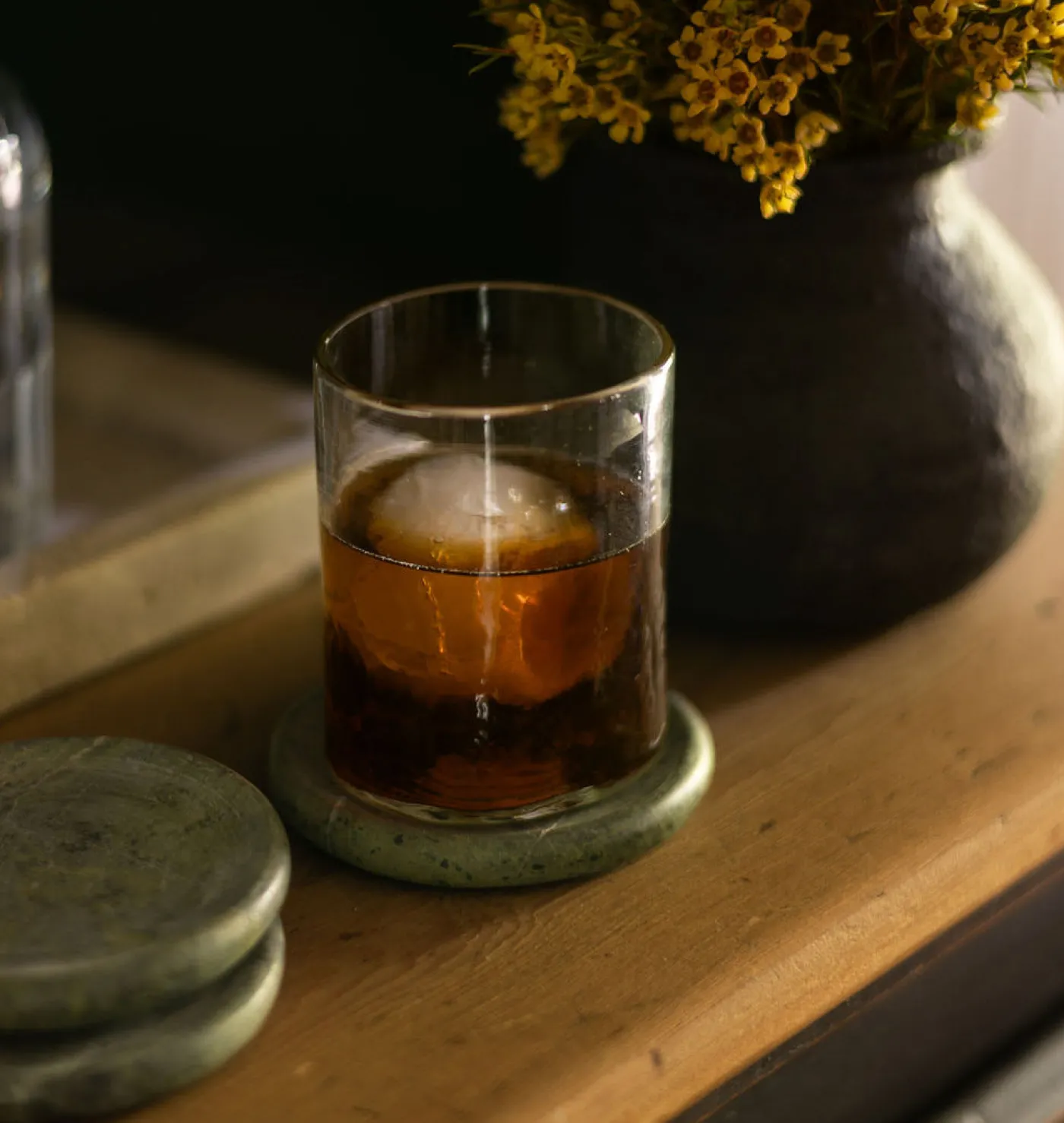 Allyn Marble Coaster Egyptian Green S/4