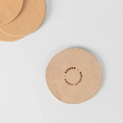 Amber Leather Coasters S/4