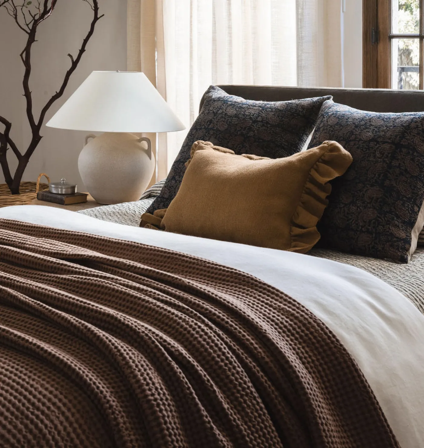 Anika Ruffle Lumbar Pillow 14" x 20"