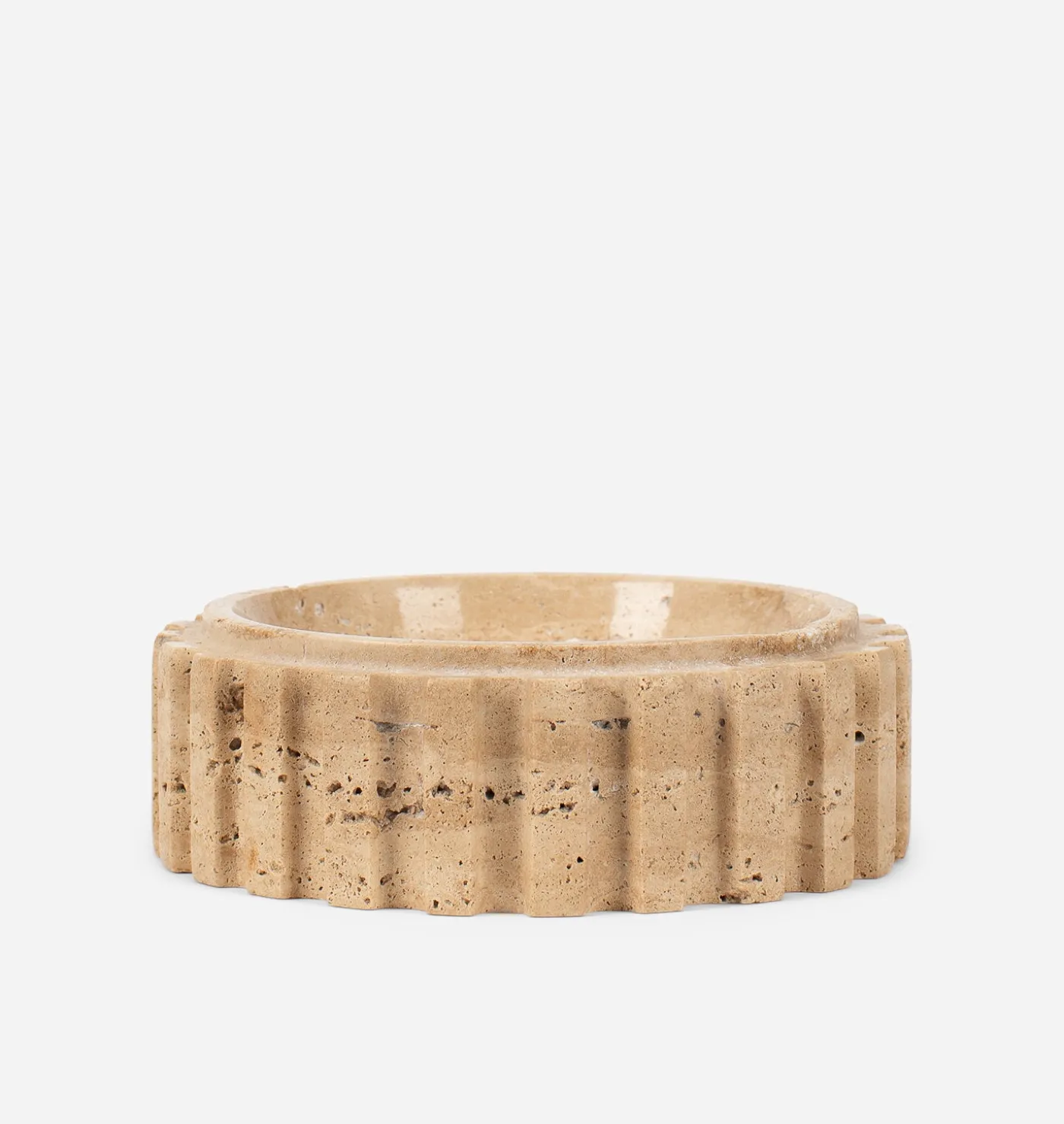 Athens Round Travertine Catchall
