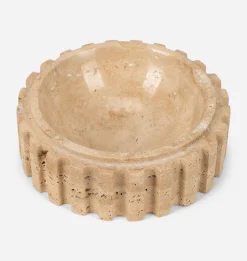 Athens Round Travertine Catchall