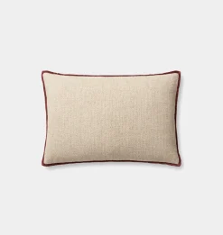 Aveline Pillow 16'' x 26'' Ivory / Wine