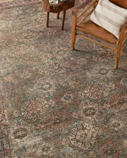 Billie BIL-04 Aqua / Rust Area Rug