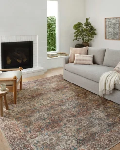 Billie BIL-04 Aqua / Rust Area Rug