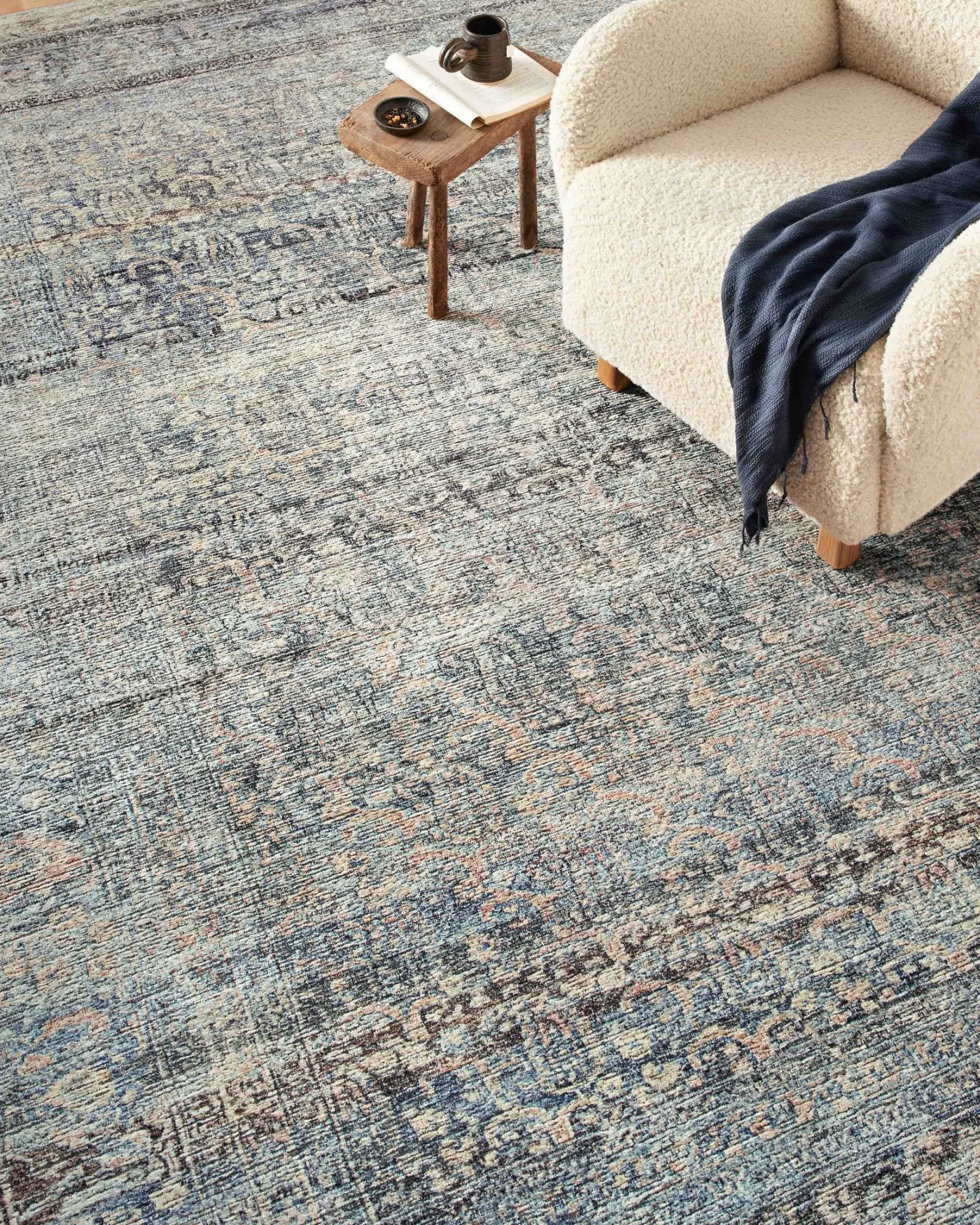 Billie BIL-05 Denim / Blush Area Rug