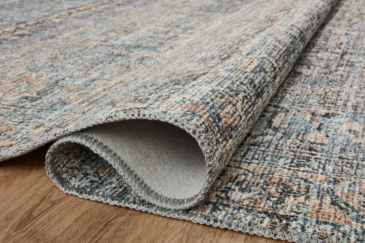 Billie BIL-05 Denim / Blush Area Rug