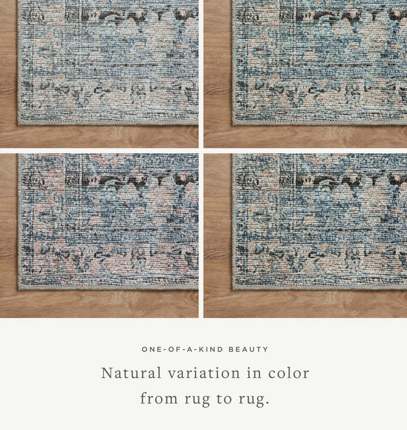 Billie BIL-05 Denim / Blush Area Rug
