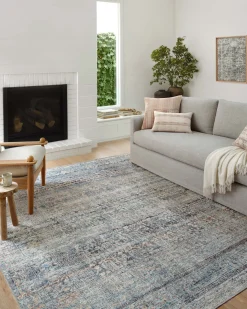 Billie BIL-05 Denim / Blush Area Rug