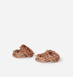 Braided Leather Napkin Ring S/2