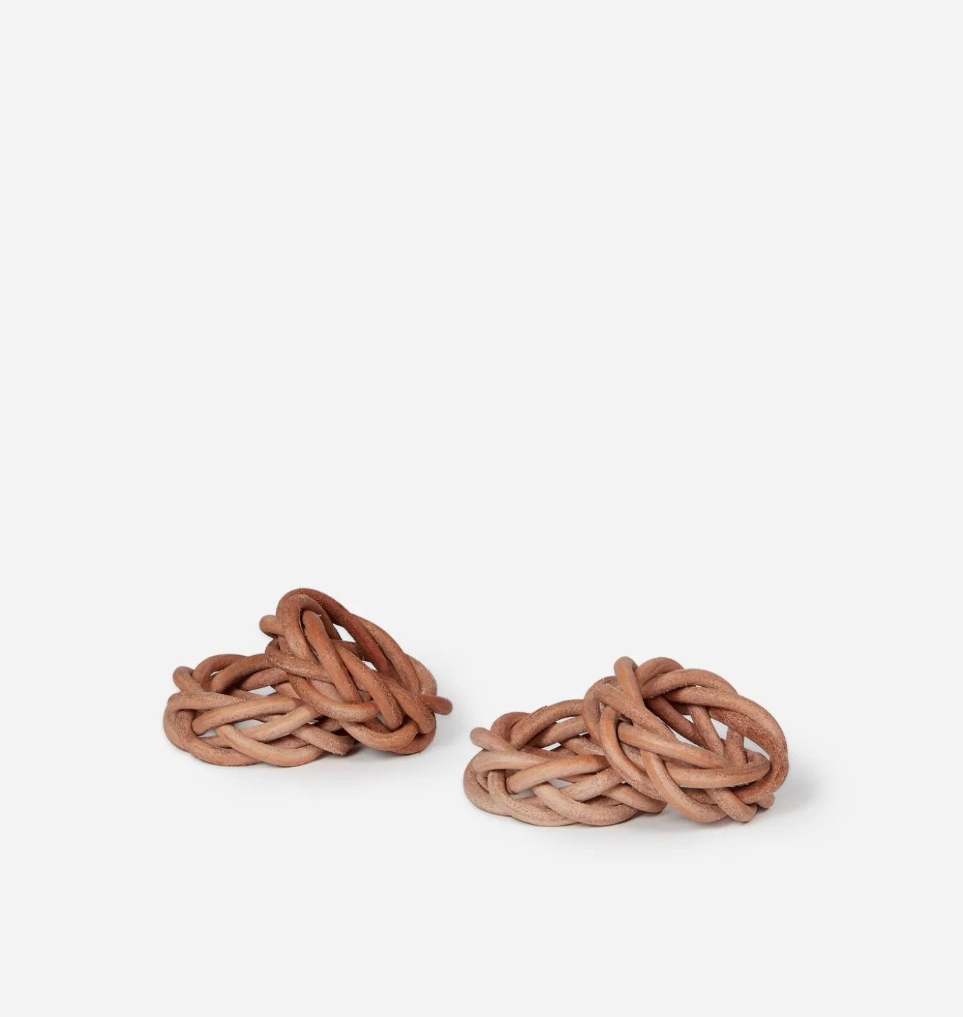 Braided Leather Napkin Ring S/2