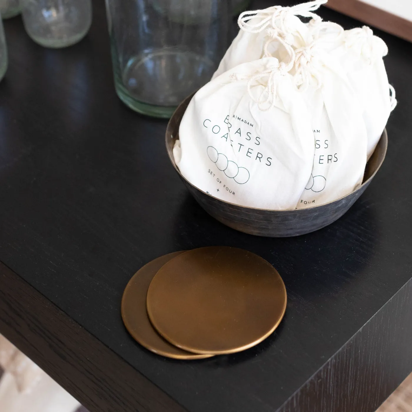 Brass Coaster Set