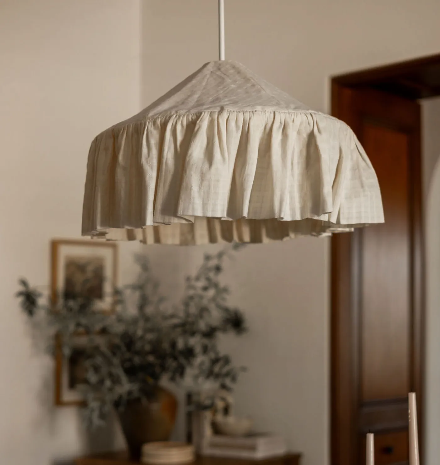 Checked Cotton Pendant Lamp Shade