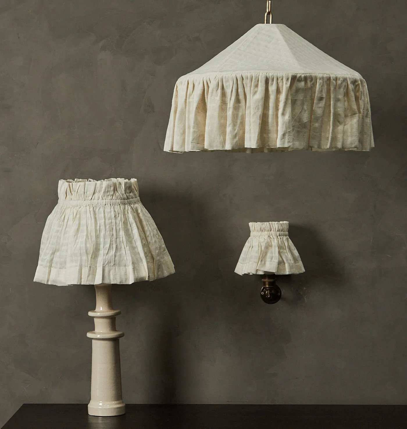 Checked Cotton Wall Sconce