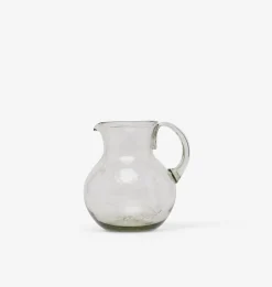 Etched Floral Glass Pitcher