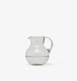 Etched Floral Glass Pitcher