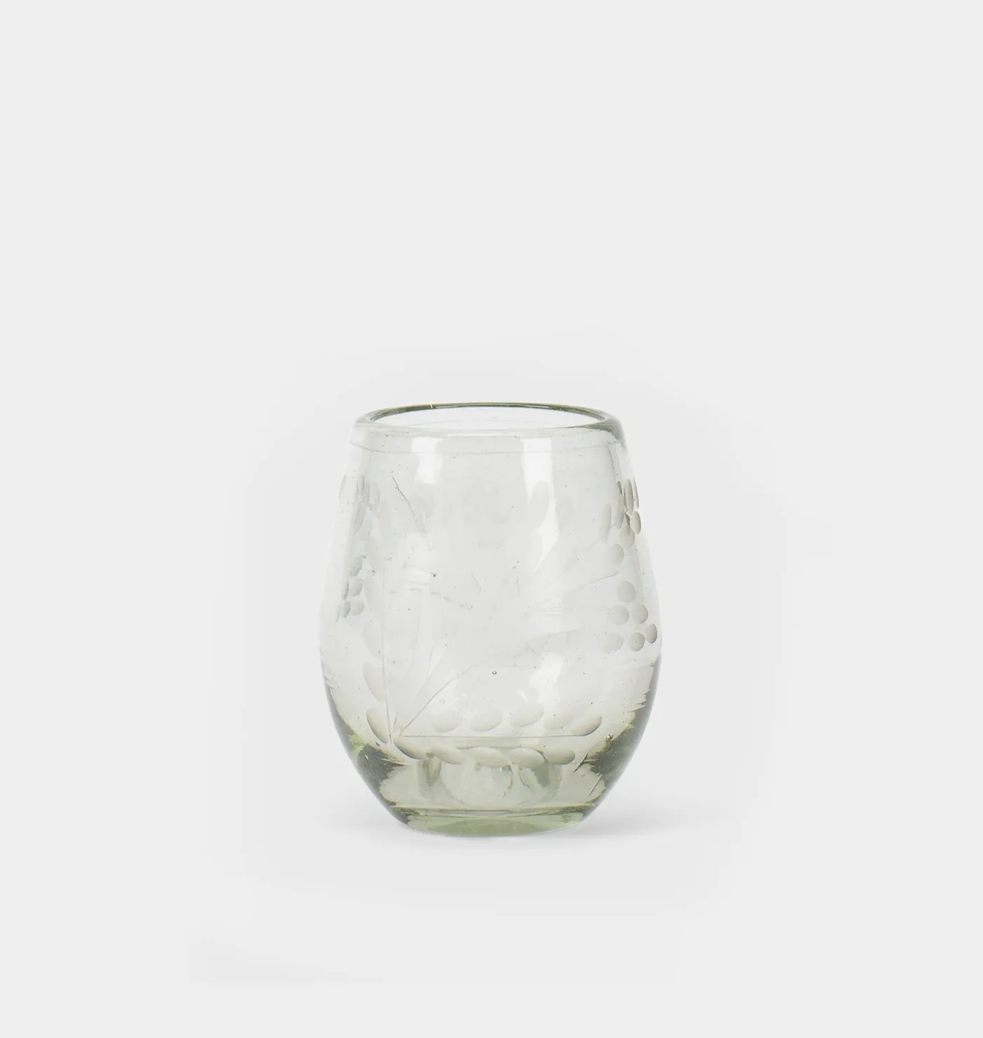 Etched Oval Glass