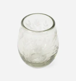 Etched Oval Glass
