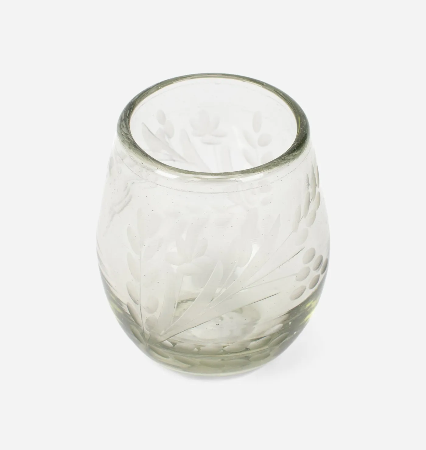 Etched Oval Glass