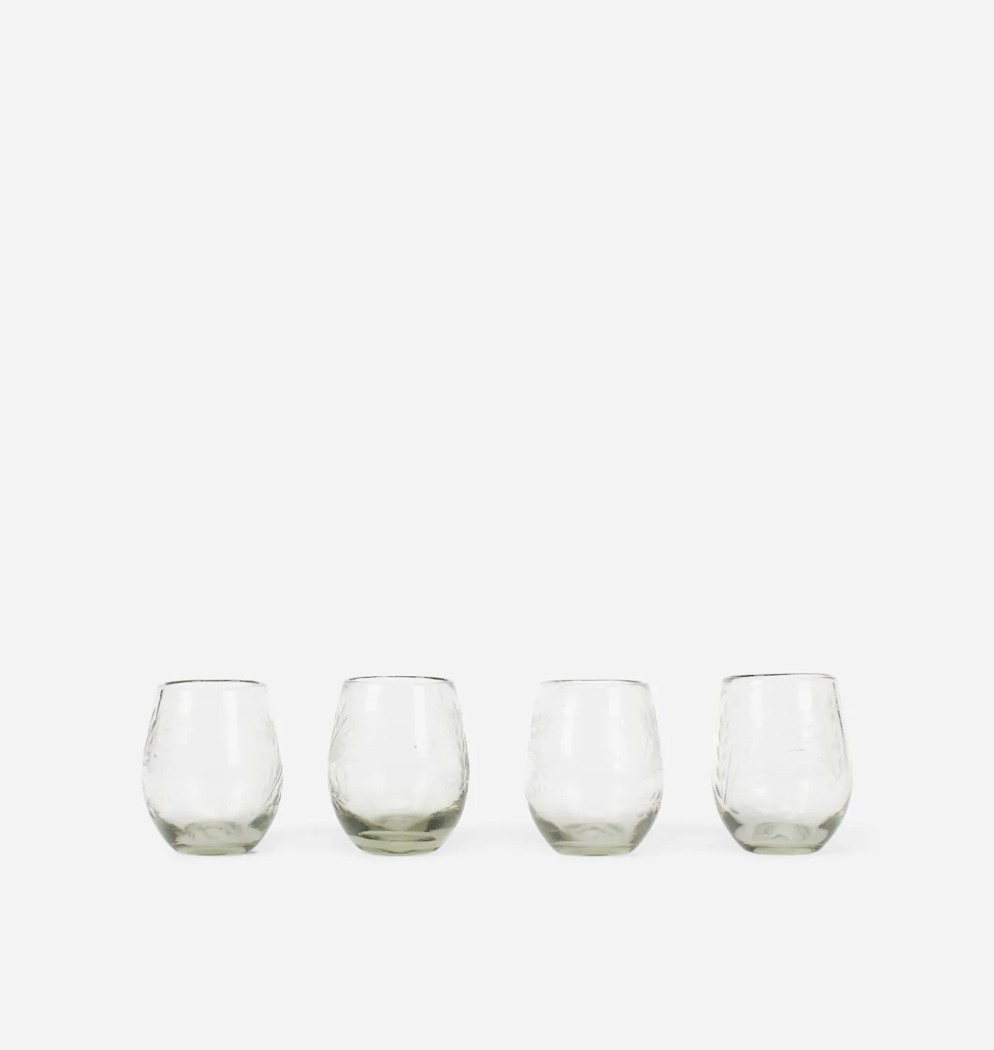 Etched Oval Glass
