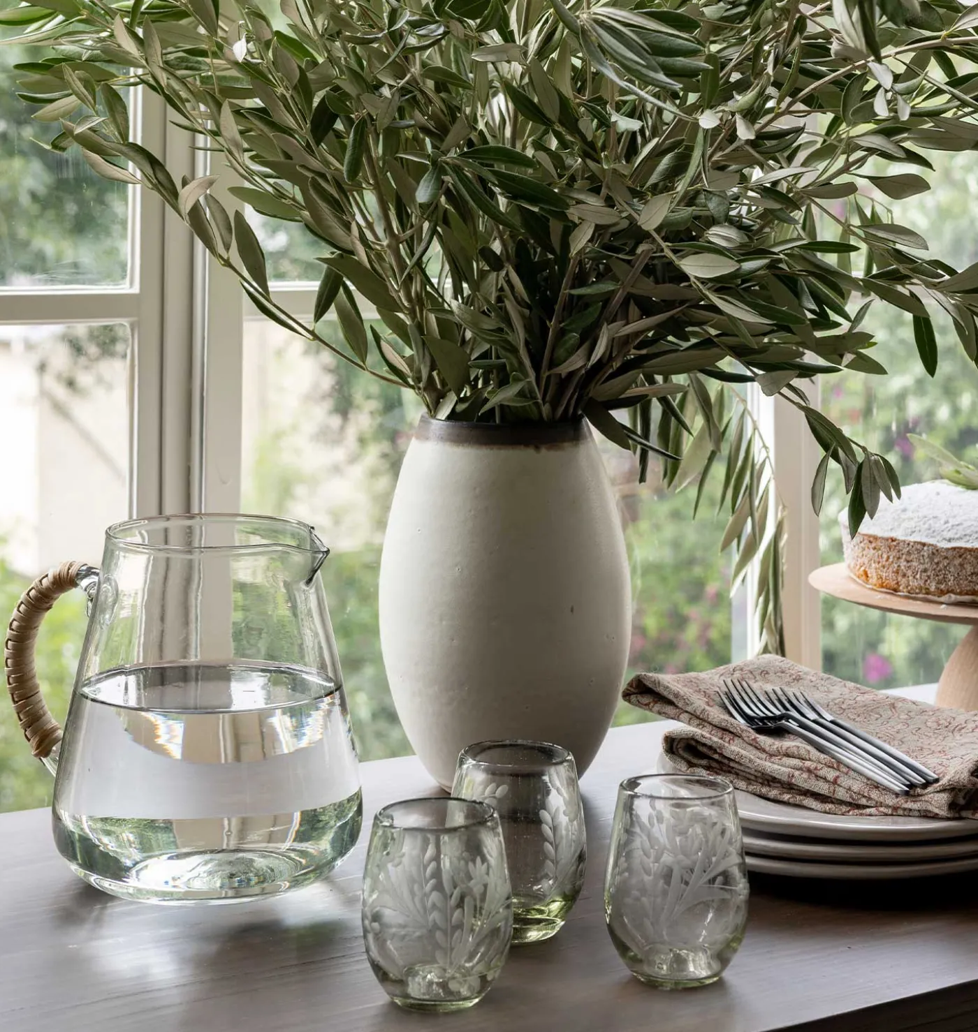 Etched Oval Glass