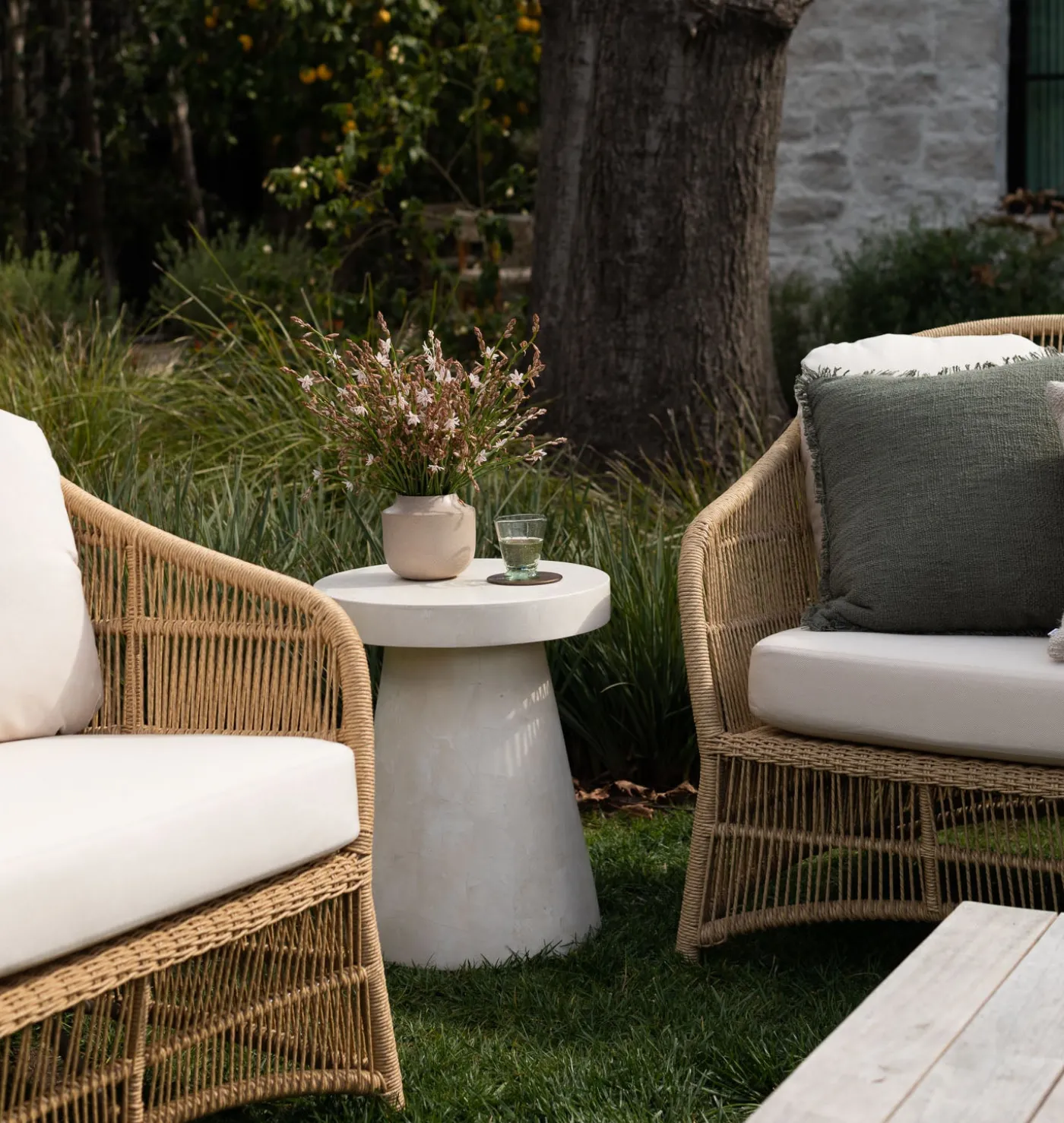 Foley Stone Outdoor Side Table