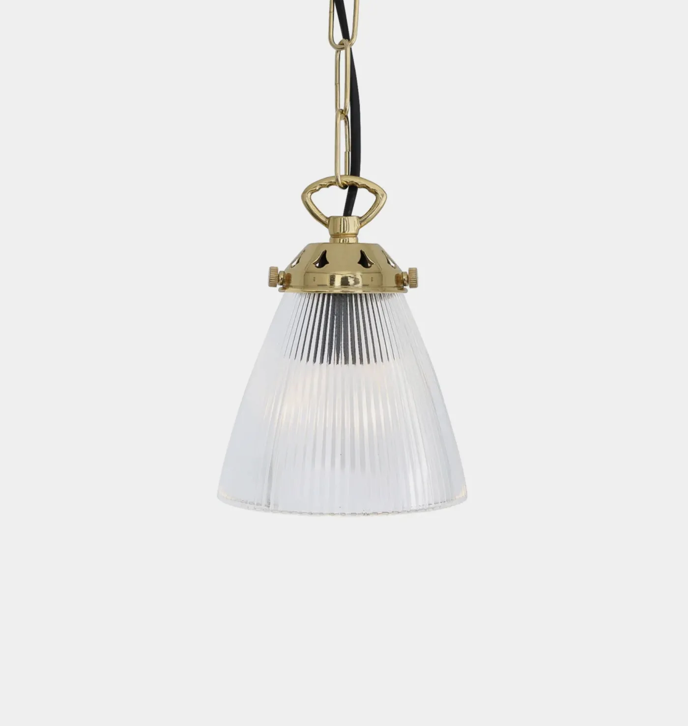 Gadar Small Holophane Glass Pendant Light
