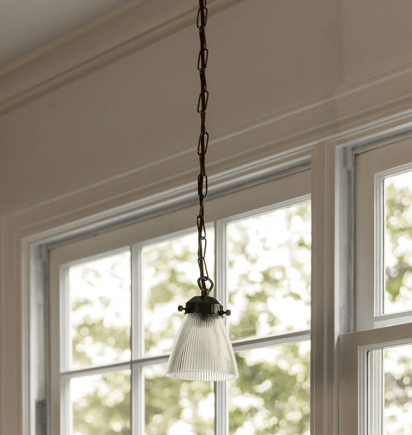 Gadar Small Holophane Glass Pendant Light