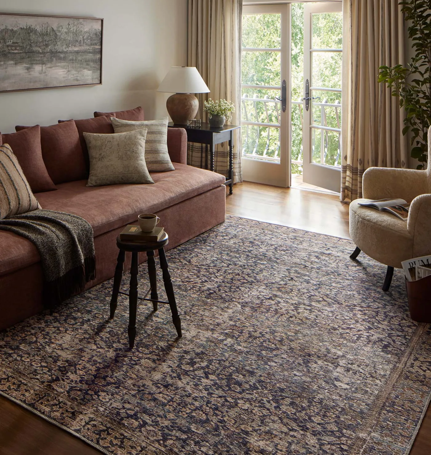 Georgie GER-05 Denim / Spice Area Rug
