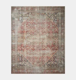 Georgie GER-01 Red / Navy Area Rug