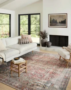 Georgie GER-01 Red / Navy Area Rug