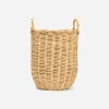 Hand-Woven Rattan Basket w/ Handles