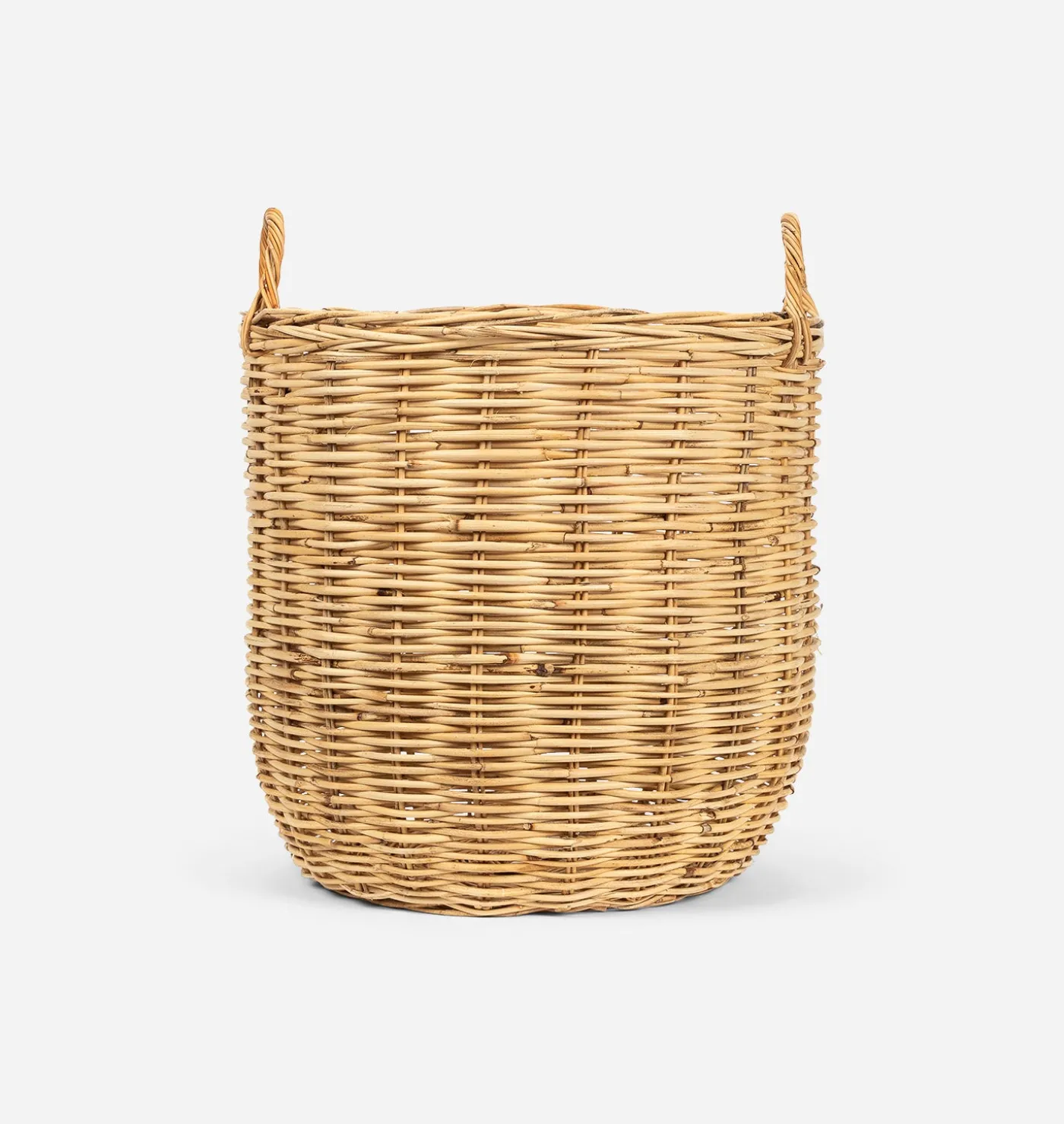 Hand-Woven Rattan Basket w/ Handles