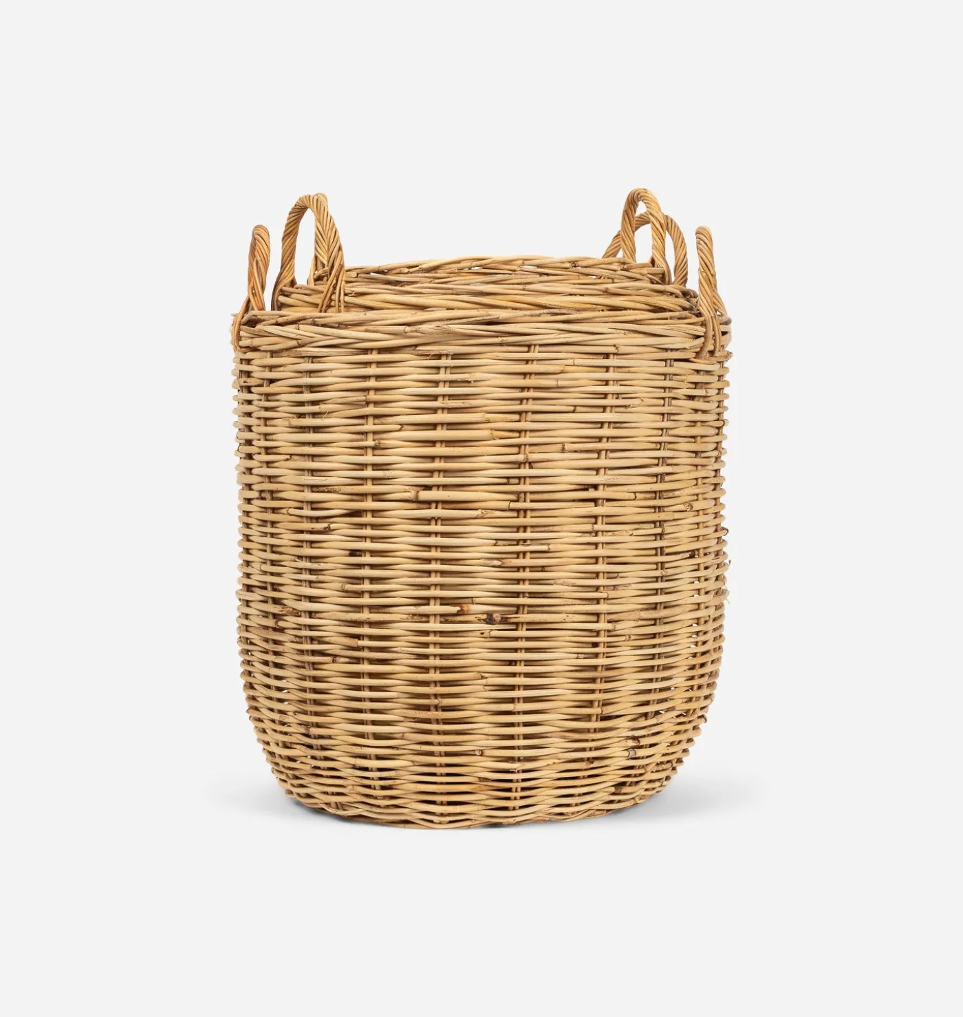 Hand-Woven Rattan Basket w/ Handles