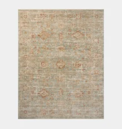 Heritage HER-06 Aqua / Terracotta Area Rug