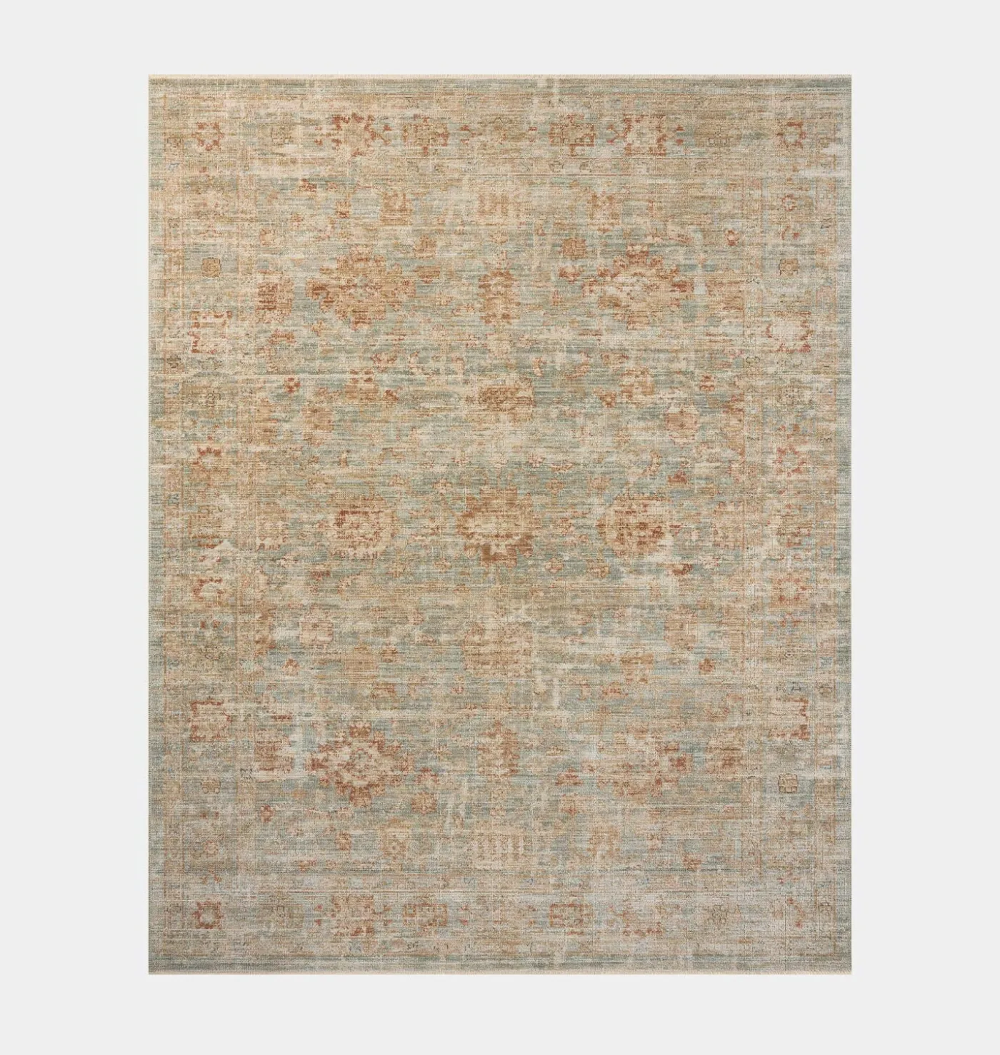 Heritage HER-06 Aqua / Terracotta Area Rug