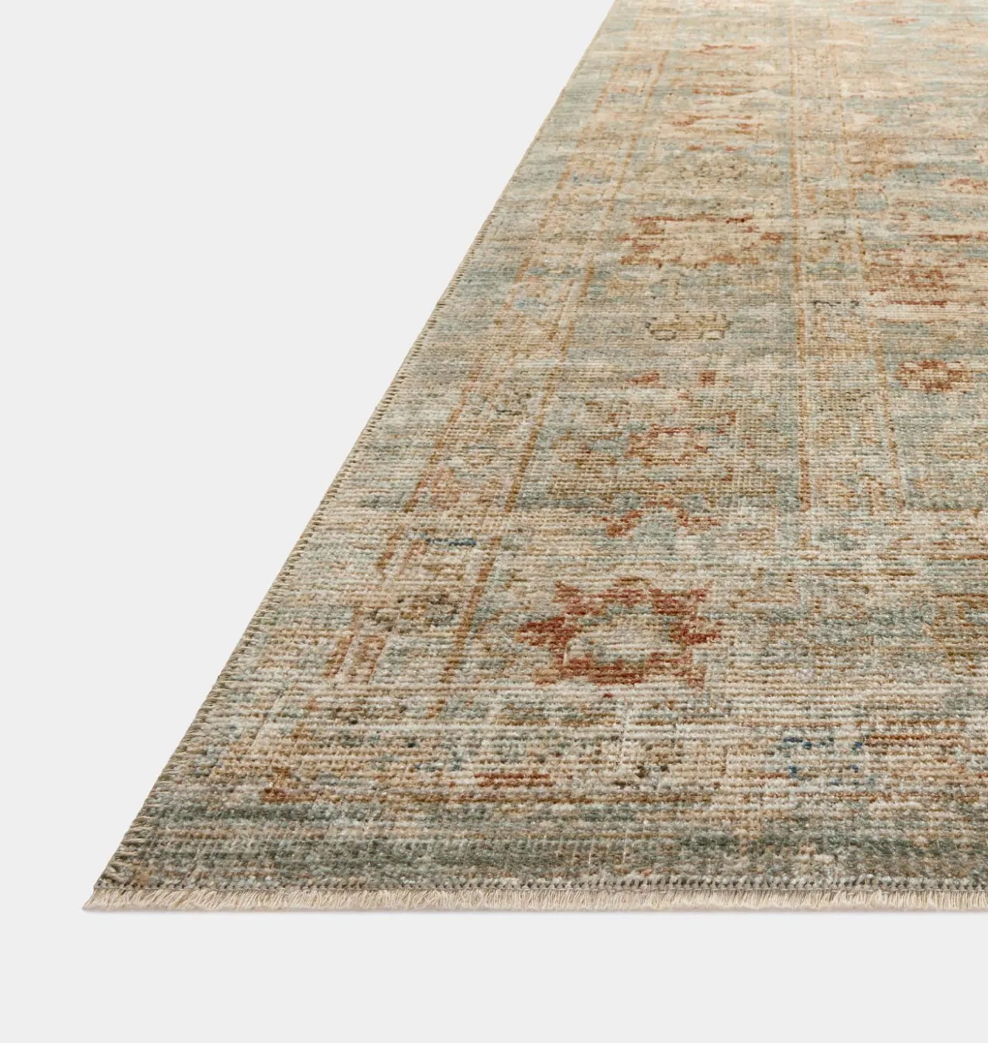 Heritage HER-06 Aqua / Terracotta Area Rug