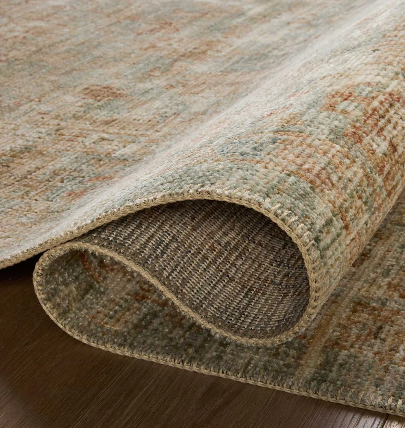 Heritage HER-06 Aqua / Terracotta Area Rug
