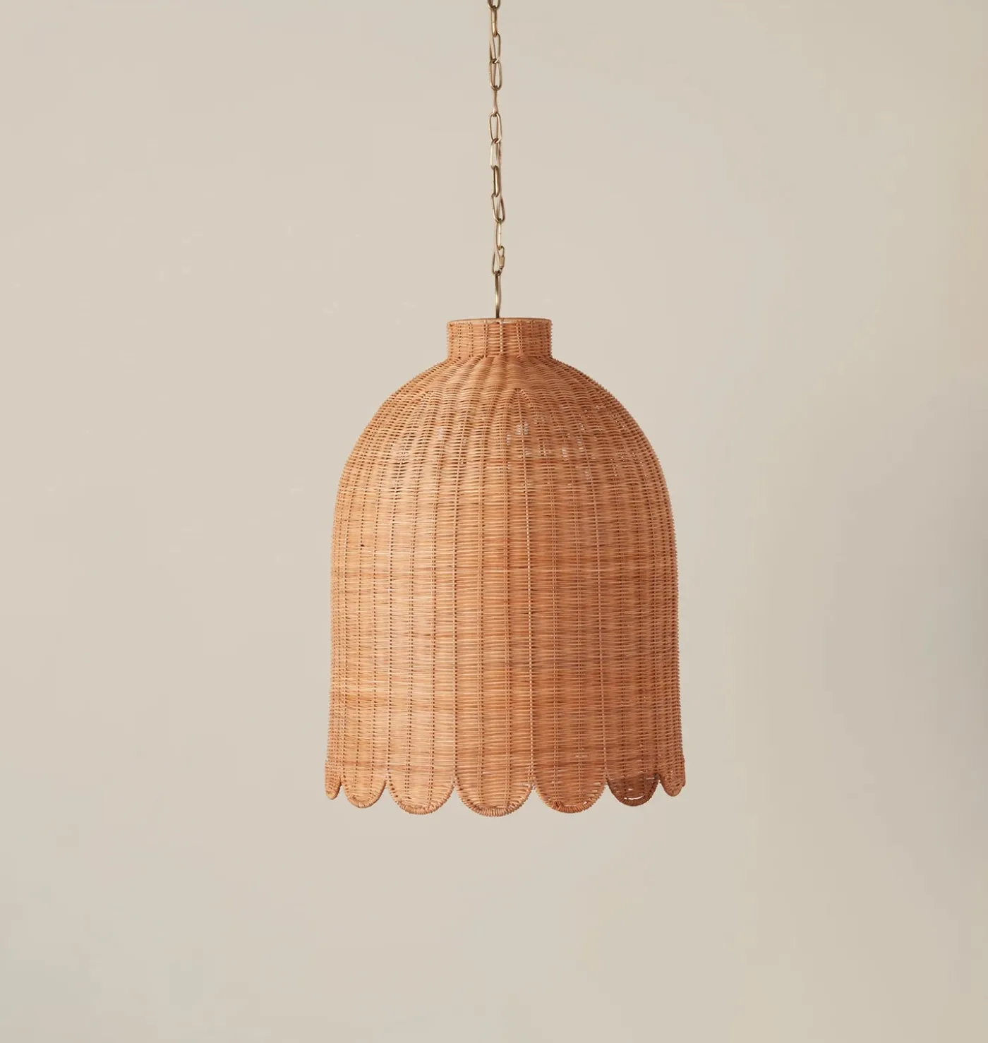 Hudson Rattan Scallop Chandelier