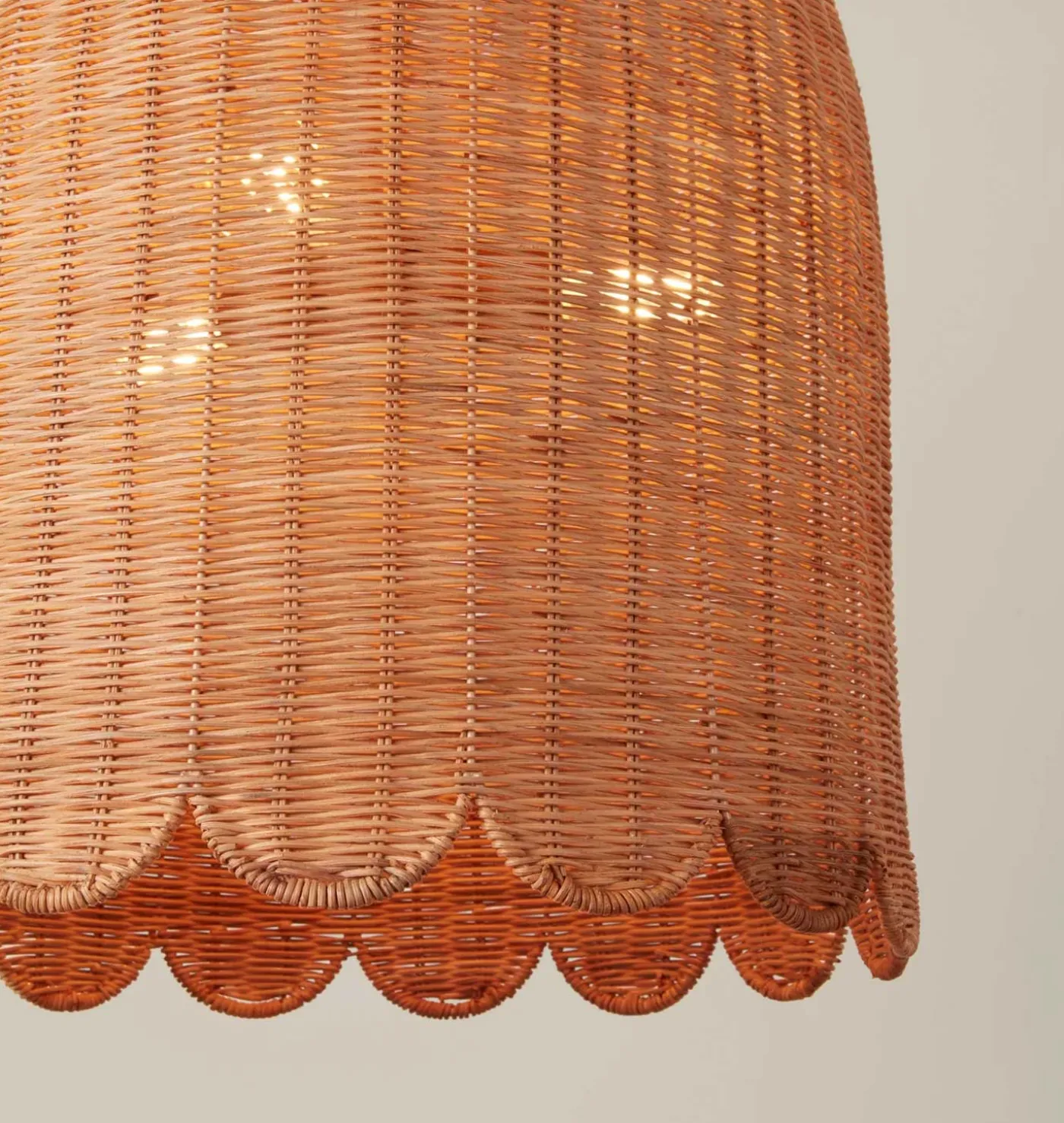 Hudson Rattan Scallop Chandelier