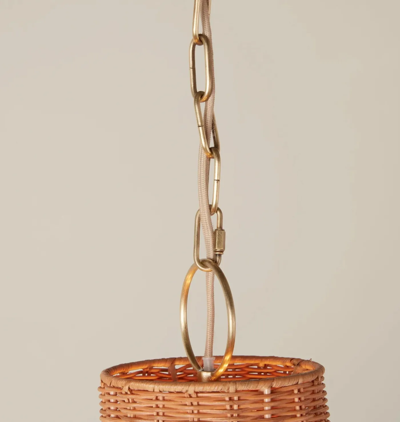 Hudson Rattan Scallop Chandelier