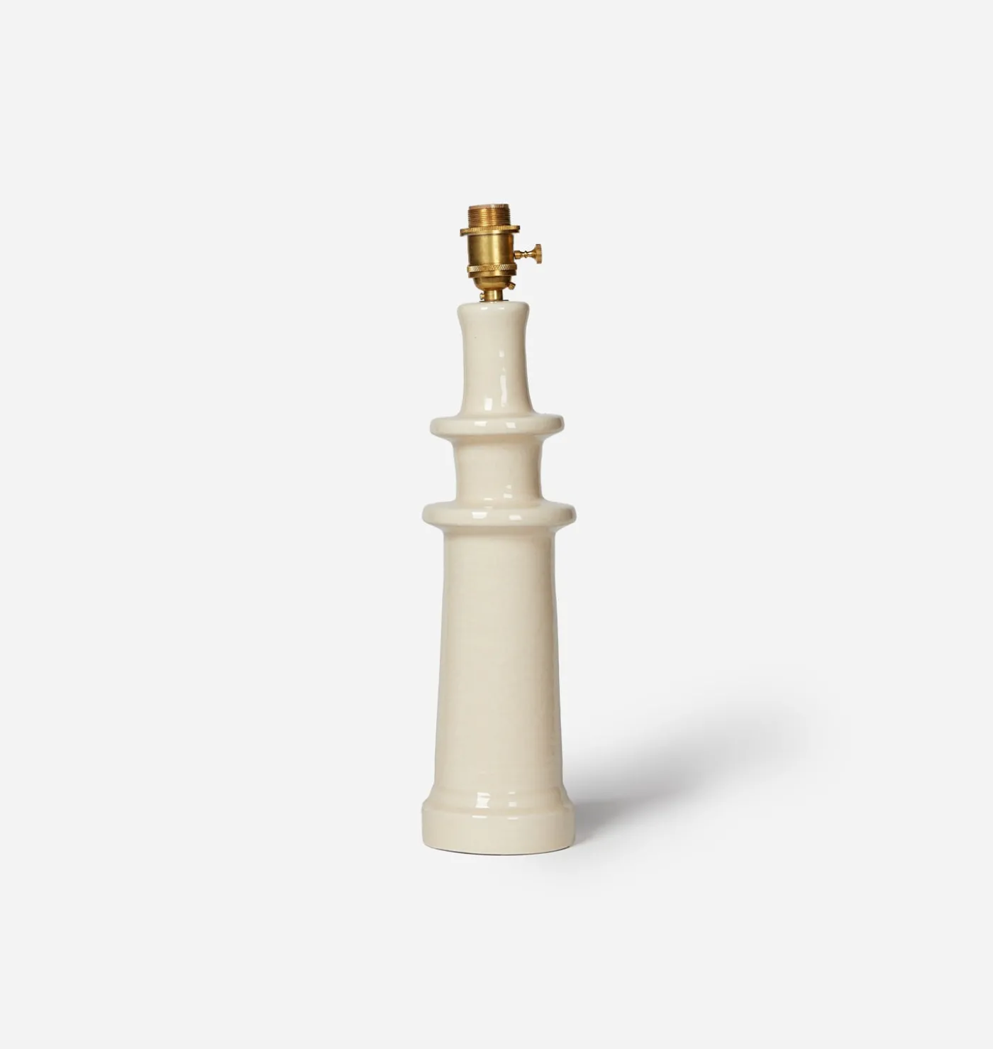Ivory Ceramic Candlestick Table Lamp Base