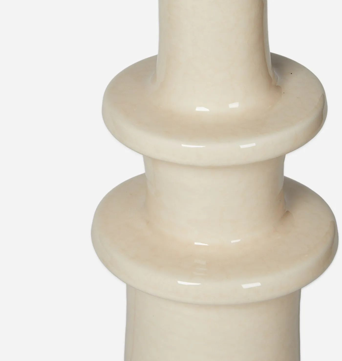 Ivory Ceramic Candlestick Table Lamp Base