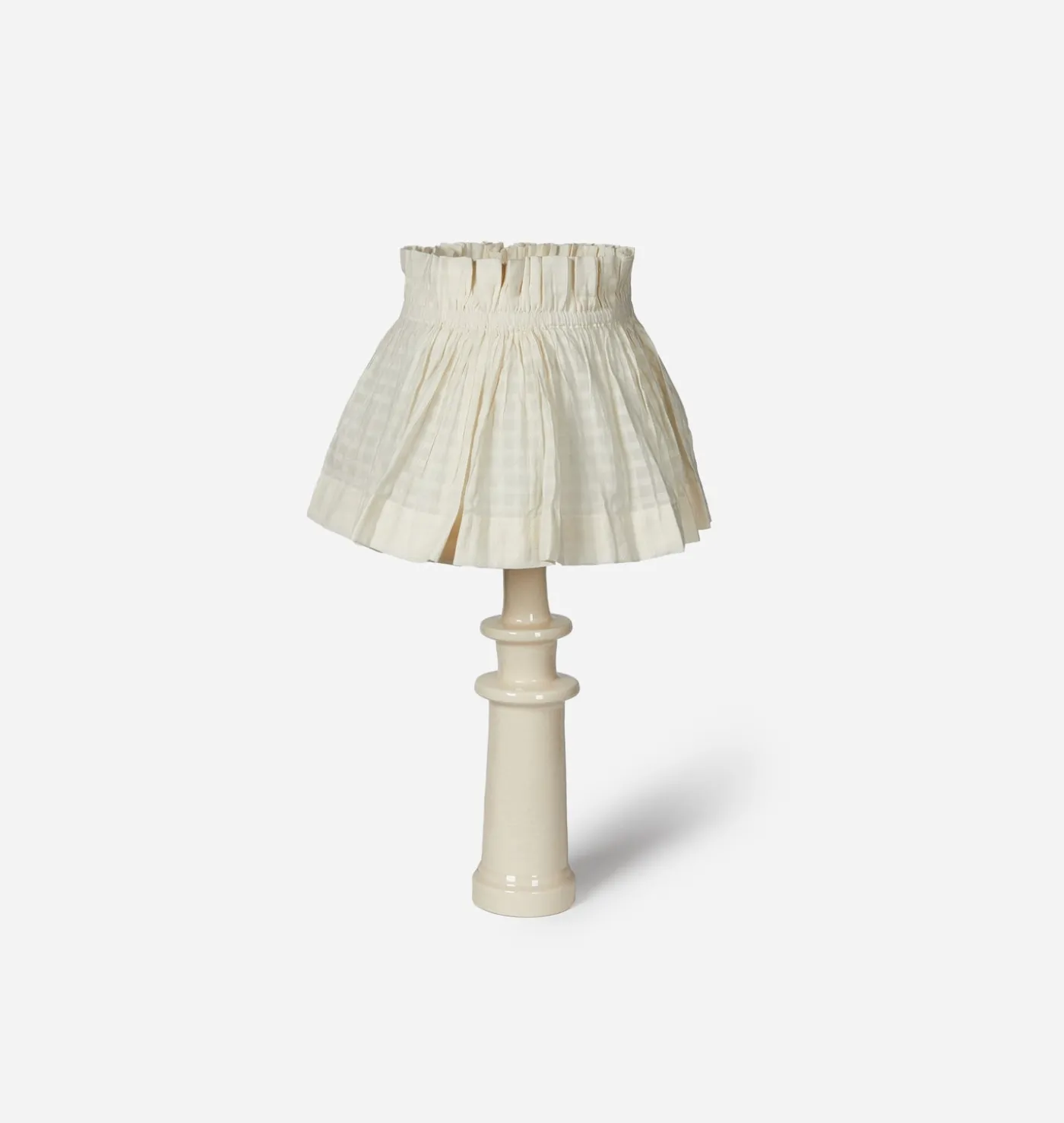 Ivory Ceramic Candlestick Table Lamp Base