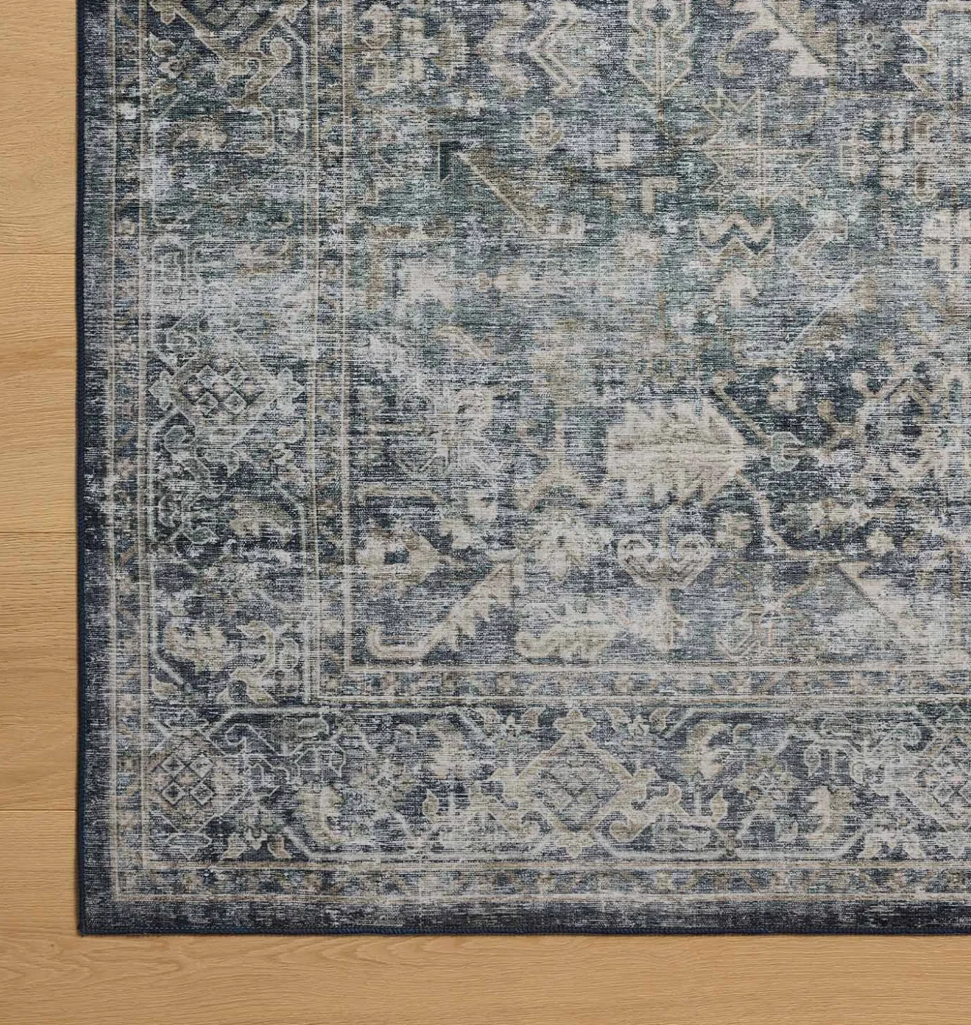 Josie JOS-01 Ocean / Natural Washable Area Rug