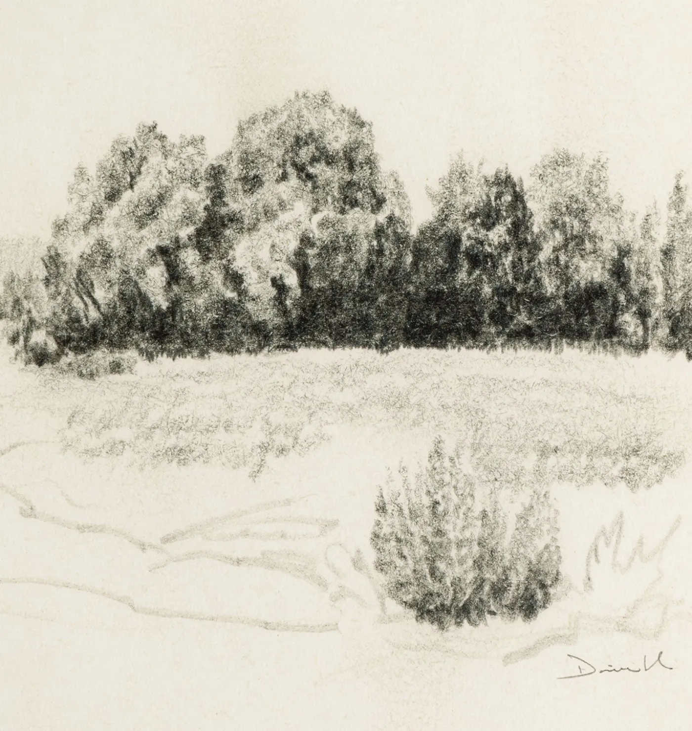 Land Sketch 1 Framed Print