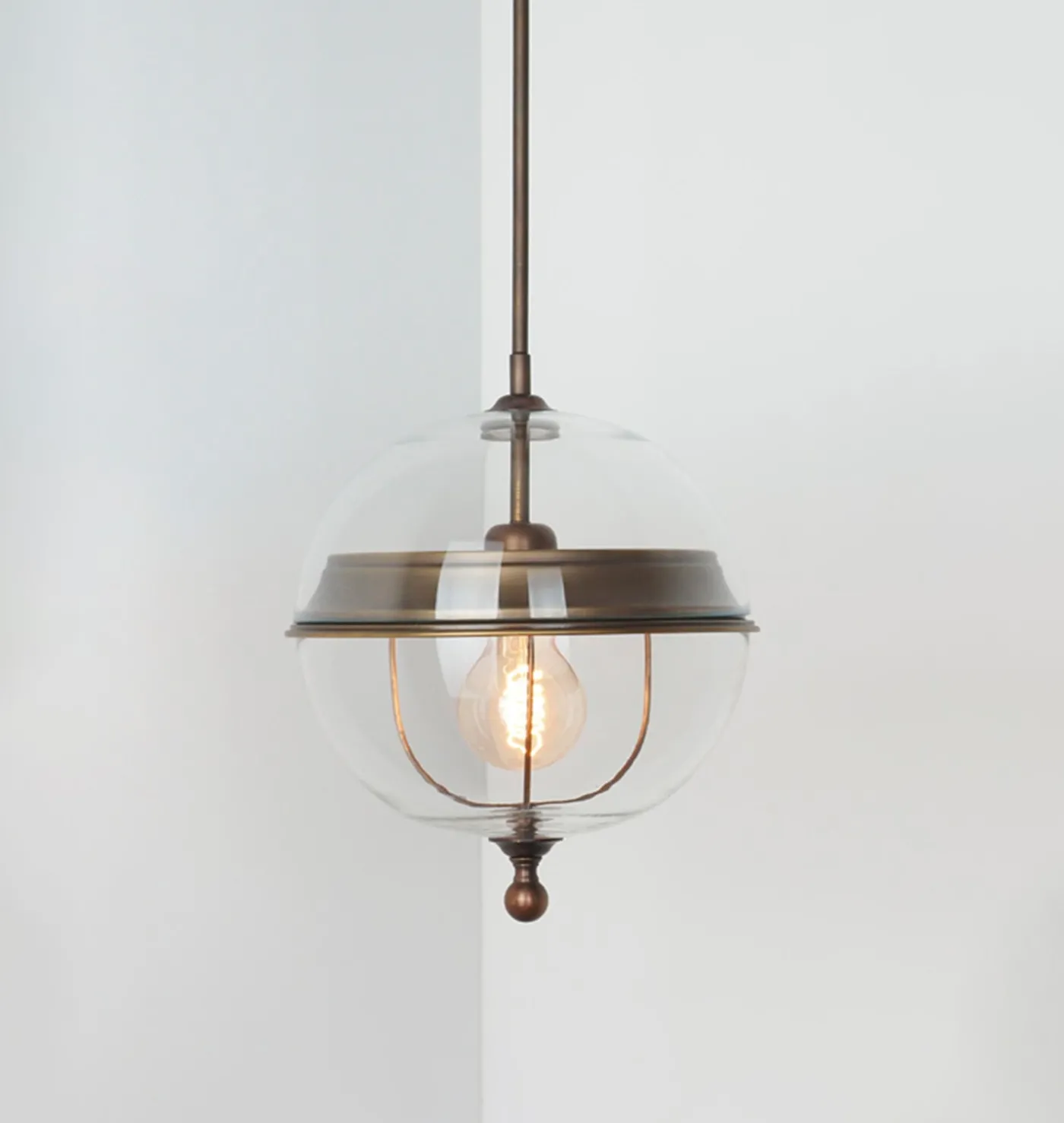 Livorno Brass & Glass Globe Pendant
