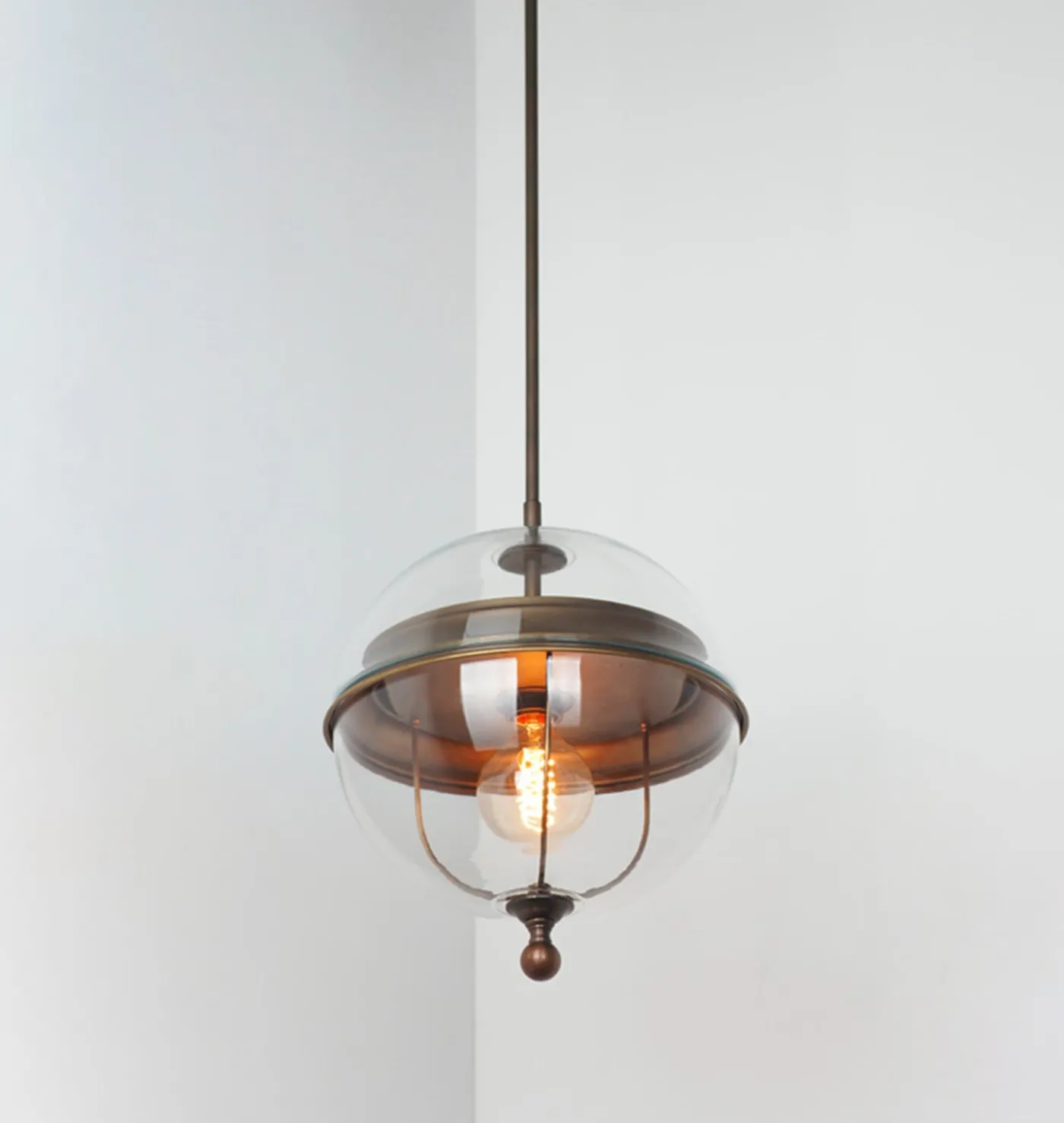 Livorno Brass & Glass Globe Pendant