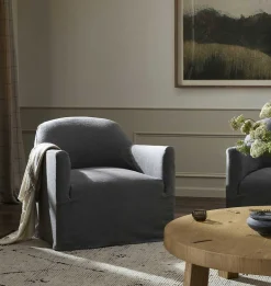 Lowell Slipcover Swivel Chair
