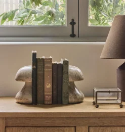 Mushroom Marble Bookend S/2