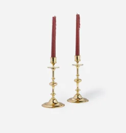Oma Brass Taper Candlestick Holder